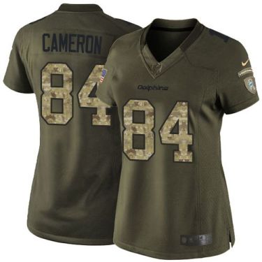 Women Nike Miami Dolphins #84 Jordan Cameron Green Stitched NFL Limited Salute To Service Jersey