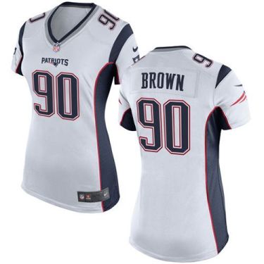 Women Nike New England Patriots #90 Malcom Brown White Stitched NFL New Elite Jersey