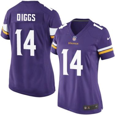 Women Nike Minnesota Vikings #14 Stefon Diggs Purple Team Color Stitched NFL Elite Jersey
