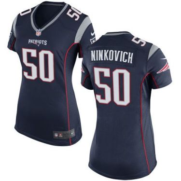 Women Nike New England Patriots #50 Rob Ninkovich Navy Blue Team Color Stitched NFL New Elite Jersey