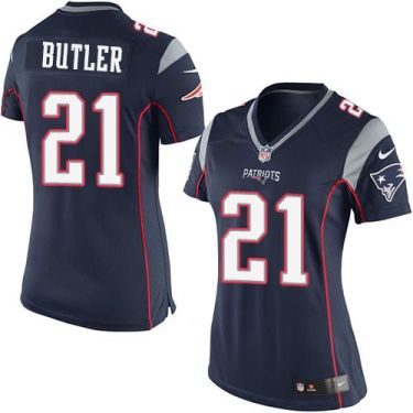 Women Nike New England Patriots #21 Malcolm Butler Navy Blue Team Color Stitched NFL New Elite Jersey