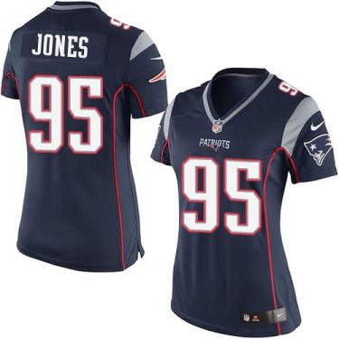 Women Nike New England Patriots #95 Chandler Jones Navy Blue Team Color Stitched NFL New Elite Jersey