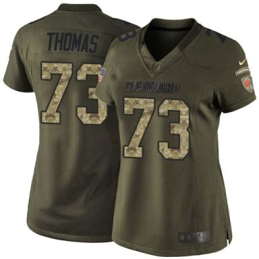 Women Nike Cleveland Browns #73 Joe Thomas Green Stitched NFL Limited Salute To Service Jersey