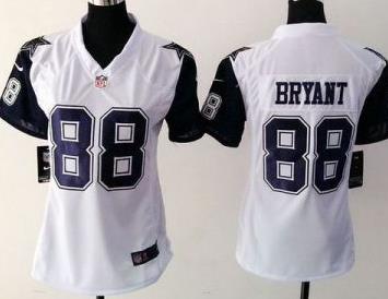 Women Nike Dallas Cowboys #88 Dez Bryant White Stitched NFL Elite Rush Jersey