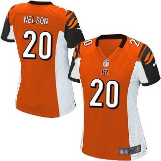 Women Nike Cincinnati Bengals #20 Reggie Nelson Orange Alternate Stitched NFL Elite Jersey