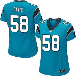 Women Nike Carolina Panthers #58 Thomas Davis Blue Alternate Stitched NFL Elite Jersey