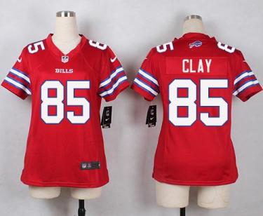 Women Nike Buffalo Bills #85 Charles Clay Red Stitched NFL Limited Rush Jersey