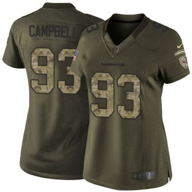 Women Nike Arizona Cardinals #93 Calais Campbell Green Stitched NFL Limited Salute To Service Jersey