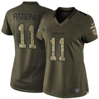 Women Nike Arizona Cardinals #11 Larry Fitzgerald Green Stitched NFL Limited Salute To Service Jersey
