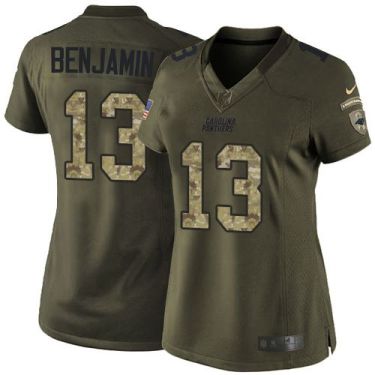 Women Nike Carolina Panthers #13 Kelvin Benjamin Green Stitched NFL Limited Salute To Service Jersey