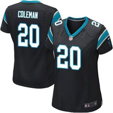 Women Nike Carolina Panthers #20 Kurt Coleman Black Team Color Stitched NFL Elite Jersey