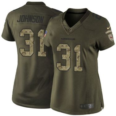 Women Nike Arizona Cardinals #31 David Johnson Green Stitched NFL Limited Salute To Service Jersey