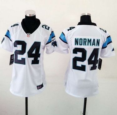 Women Nike Carolina Panthers #24 Josh Norman White Stitched NFL Elite Jersey