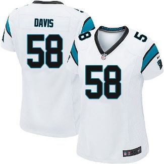 Women Nike Carolina Panthers #58 Thomas Davis White Stitched NFL Elite Jersey