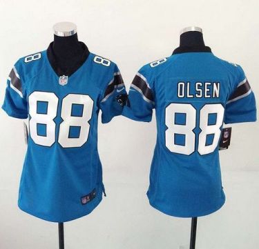 Women Nike Carolina Panthers #88 Greg Olsen Blue Alternate Stitched NFL Elite Jersey