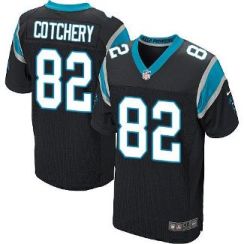 Nike Carolina Panthers #82 Jerricho Cotchery Black Team Color Men's Stitched NFL Elite Jersey