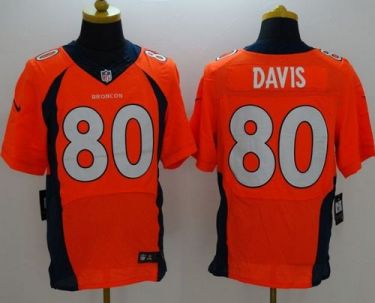 Nike Denver Broncos #80 Vernon Davis Orange Team Color Men's Stitched NFL New Elite Jersey