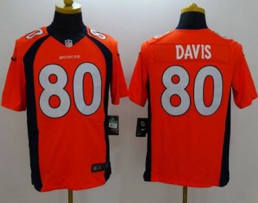 Nike Denver Broncos #80 Vernon Davis Orange Team Color Men's Stitched NFL New Limited Jersey