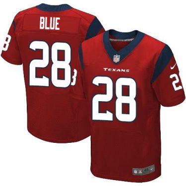 Nike Houston Texans #28 Alfred Blue Red Alternate Men's Stitched NFL Elite Jersey