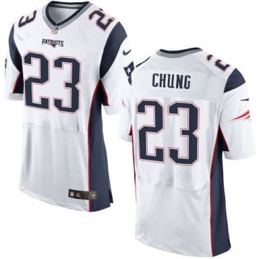 Nike New England Patriots #23 Patrick Chung White Men's Stitched NFL New Elite Jersey