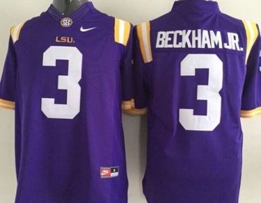 Youth LSU Tigers #3 Odell Beckham Jr Purple Limited Stitched NCAA Jersey