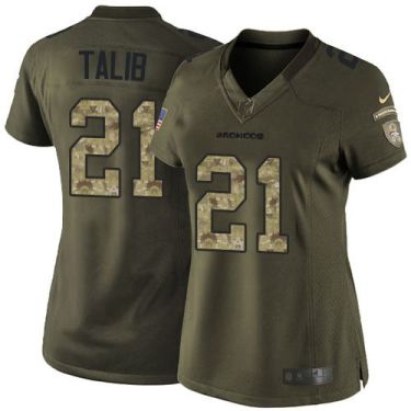 Women Nike Denver Broncos #21 Aqib Talib Green Stitched NFL Limited Salute To Service Jersey