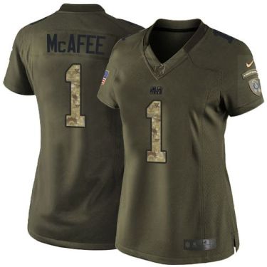 Women Nike Indianapolis Colts #1 Pat McAfee Green Stitched NFL Limited Salute To Service Jersey
