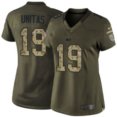 Women Nike Indianapolis Colts #19 Johnny Unitas Green Stitched NFL Limited Salute To Service Jersey