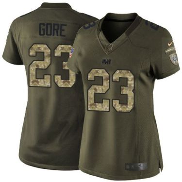 Women Nike Indianapolis Colts #23 Frank Gore Green Stitched NFL Limited Salute to Service Jersey
