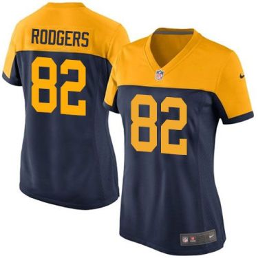 Women Nike Green Bay Packers #82 Richard Rodgers Navy Blue Alternate Stitched NFL New Elite Jersey