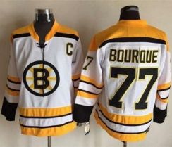 Boston Bruins #77 Ray Bourque White CCM Throwback Stitched NHL Jersey