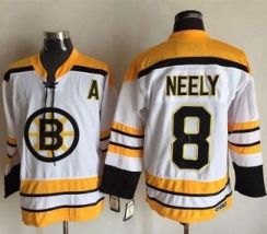 Boston Bruins #8 Cam Neely White CCM Throwback Stitched NHL Jersey