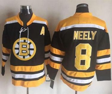 Boston Bruins #8 Cam Neely Black Yellow CCM Throwback New Stitched NHL Jersey