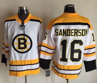 Boston Bruins #16 Derek Sanderson White CCM Throwback Stitched NHL Jersey Boston Bruins #16 Derek Sanderson White CCM Throwback Stitched NHL Jersey