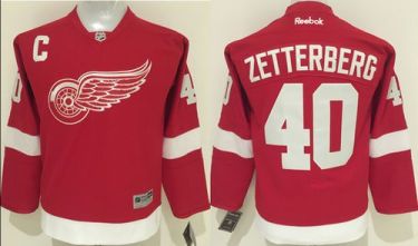 Youth Detroit Red Wings #40 Henrik Zetterberg Red Home Stitched NHL Jersey