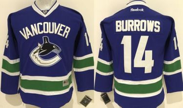 Youth Vancouver Canucks #14 Alex Burrows Blue Stitched NHL Jersey