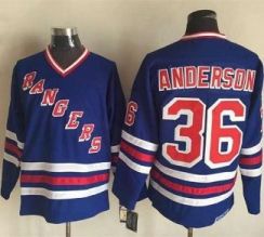 New York Rangers #36 Glenn Anderson Blue CCM Heroes of Hockey Alumni Stitched NHL Jersey