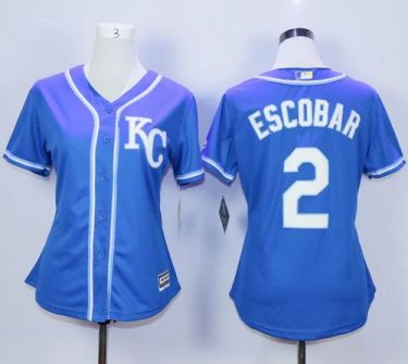 Kansas City Royals #2 Alcides Escobar Blue Alternate 2 Stitched MLB Jersey