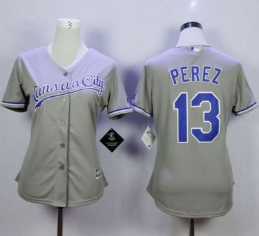 Kansas City Royals #13 Salvador Perez Grey Road Stitched MLB Jersey Kansas City Royals #13 Salvador Perez Grey Road Stitched MLB Jersey