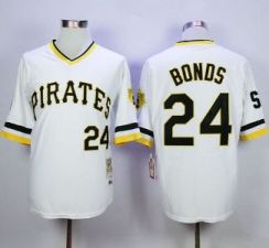 Pittsburgh Pirates #24 Barry Bonds White Mitchell And Ness Throwback Stitched MLB Jersey