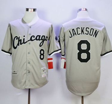 Chicago White Sox #8 Bo Jackson Grey Mitchell And Ness 1993 Throwback Stitched MLB Jersey