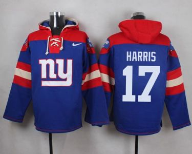 Nike New York Giants #17 Dwayne Harris Royal Blue Player Pullover NFL Hoodie