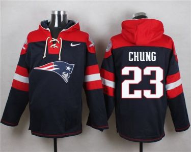 Nike New England Patriots #23 Patrick Chung Navy Blue Player Pullover NFL Hoodie