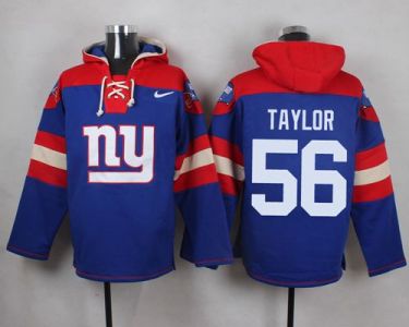 Nike New York Giants #56 Lawrence Taylor Royal Blue Player Pullover NFL Hoodie