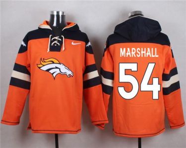 Nike Denver Broncos #54 Brandon Marshall Orange Player Pullover NFL Hoodie