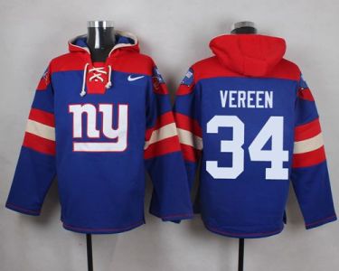 Nike New York Giants #34 Shane Vereen Royal Blue Player Pullover NFL Hoodie