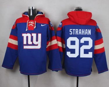 Nike New York Giants #92 Michael Strahan Royal Blue Player Pullover NFL Hoodie