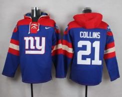 Nike New York Giants #21 Landon Collins Royal Blue Player Pullover NFL Hoodie
