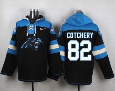 Nike Carolina Panthers #82 Jerricho Cotchery Black Player Pullover NFL Hoodie