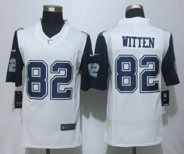 Nike Dallas Cowboys #82 Jason Witten White Men's Stitched NFL Limited Rush Jersey